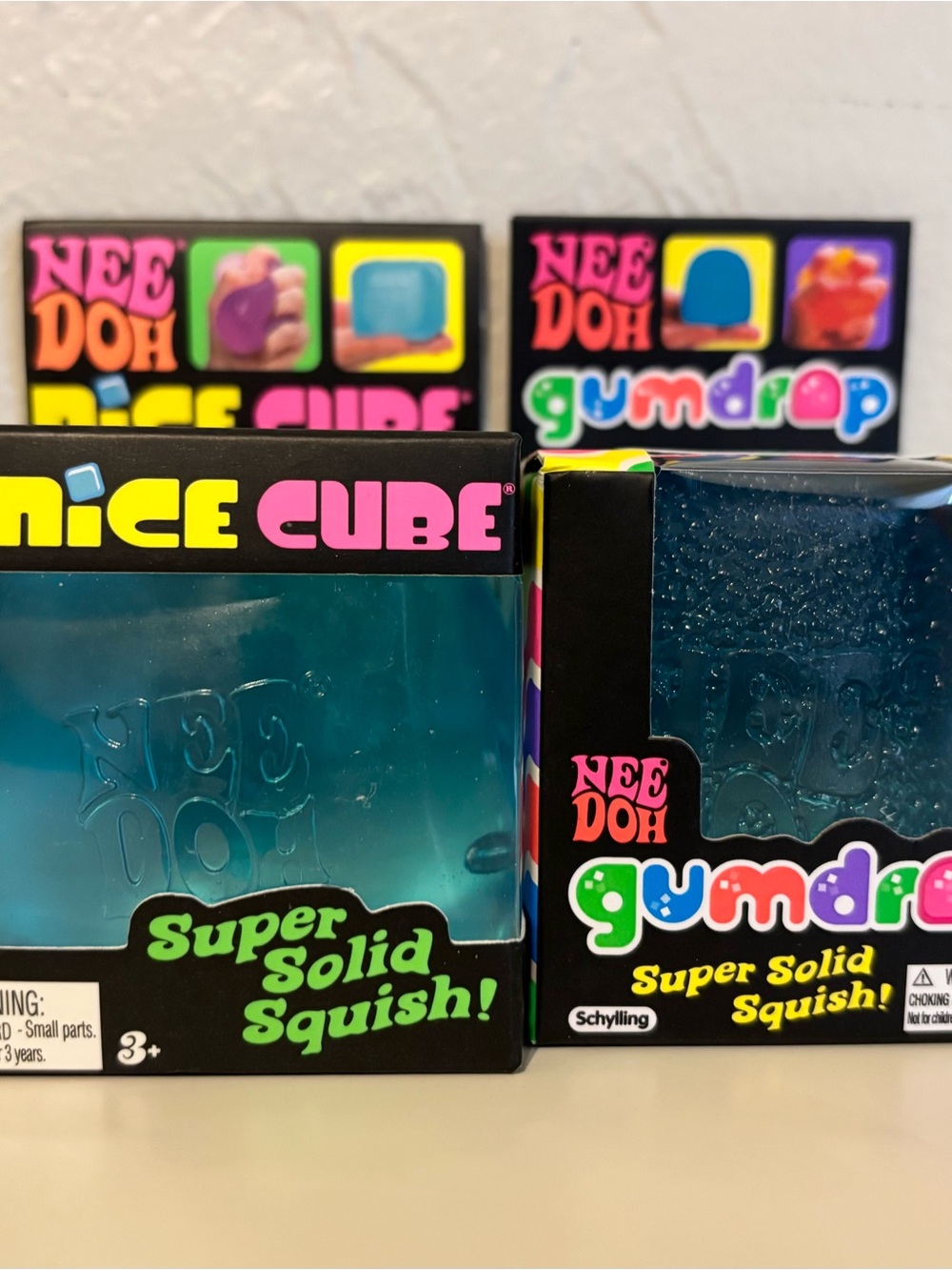 NeeDoh Gumdrop + Nice Cube Super Solid Squishes — Teal Blue